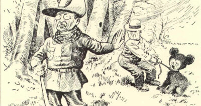 The political cartoon by Clifford Berryman that inspired the teddy bear. The political cartoon by Clifford Berryman that inspired the teddy bear.