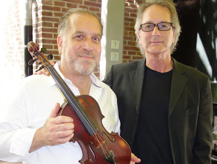 David Groen and Wim de Haan with Bram’s violin David Groen and Wim de Haan with Bram’s violin
