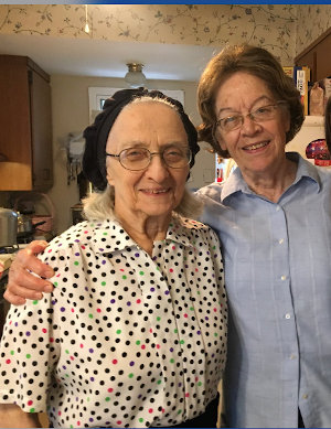 Denise Heimowitz (right) with her twin sister Alice Weiss Denise Heimowitz (right) with her twin sister Alice Weiss