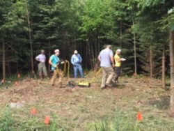 Non-invasive geophysical survey in the forest looking for mass burials in a forest in northeastern Lithuania. Non-invasive geophysical survey in the forest looking for mass burials in a forest in northeastern Lithuania.