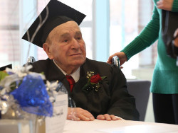 Sidney Shafner at Regis University getting his honorary degree.