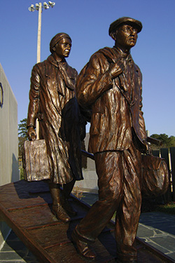 Bronze sculptures outside the Marcus JCC. Bronze sculptures outside the Marcus JCC. Photo by Ronda Robinson.